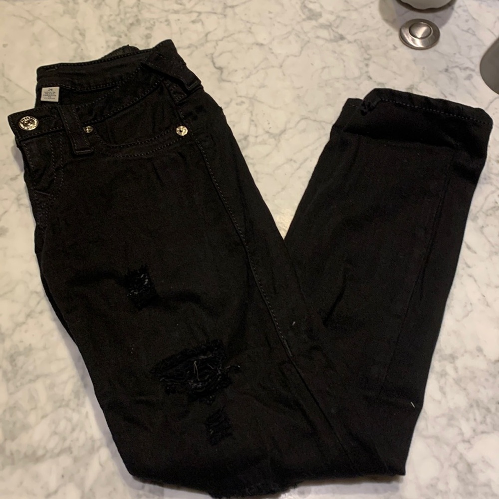 True Religion Section Skinny black low rise size 24 denim jeans